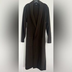 Eileen Fisher Olive Green Wool Wrap Coat